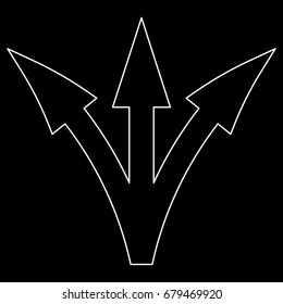 Three way direction arrow icon .