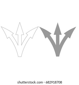 Three way direction arrow icon .