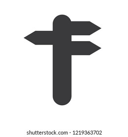 Three way direction arrows icon vector