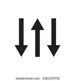 Three way direction arrows icon design. vector illustration