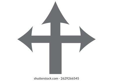 Three way direction arrows sign EPS 10