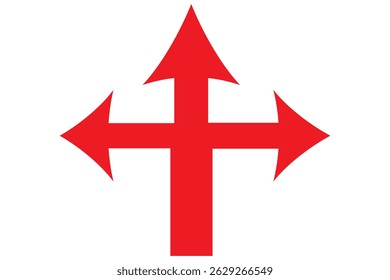 Three way direction arrows sign EPS 10