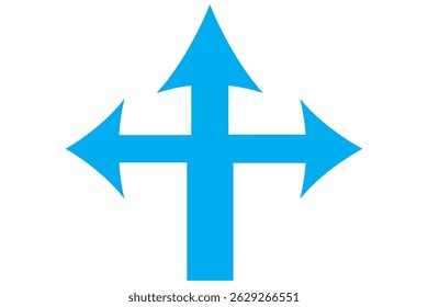 Three way direction arrows sign EPS 10