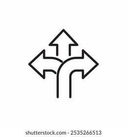 Icono de dirección de tres vías signo Vector