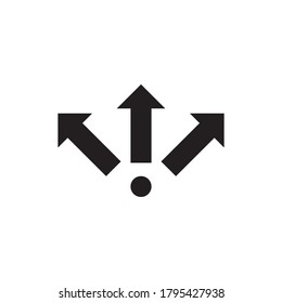 three way direction vector icon logo design