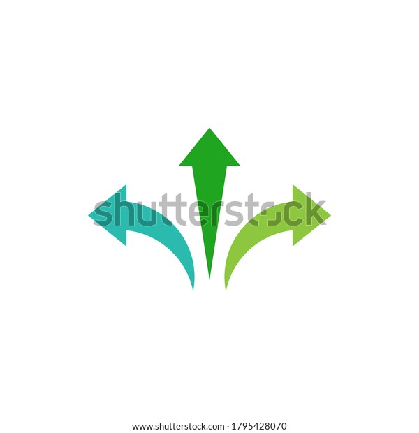 Three Way Direction Vector Icon Logo Stock Vector (Royalty Free) 1795428070