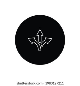 Three way icon vector. Way sign
