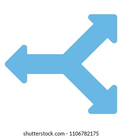 Three way junction or three way intersection road sign 
