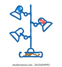 three way lamp doodle icon sketch vector. three way lamp sign. isolated symbol illustration