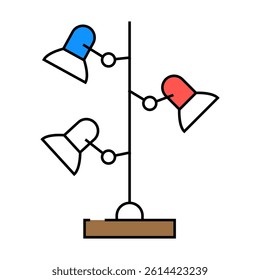 three way lamp line icon vector. three way lamp sign. isolated symbol illustration