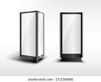 three way LCD Screen Stand. City light Show Booth. Ad template for your expo design High Resolution. 