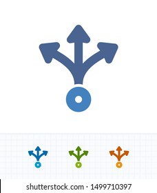 Three Way Split - Contrast Imprint Icons. A professional, pixel-aligned icon.