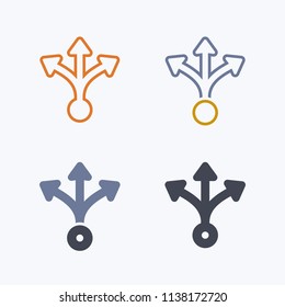 Three Way Split - Pastel Icons. A professional, pixel-aligned icon.