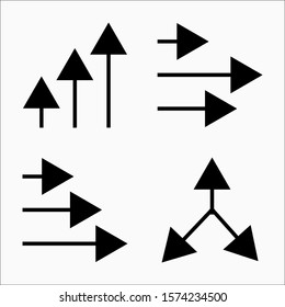  
Three way vector icon. arrow and direction