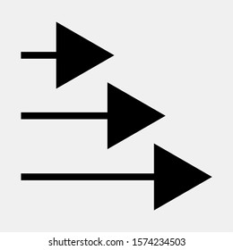  
Three way vector icon. arrow and direction