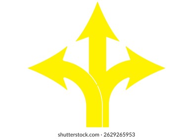 Three ways, icon in line design. Three, ways, direction, choice, path, junction, split on white background vector. Three ways editable stroke icon EPS 10