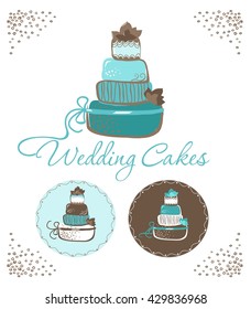Three wedding cakes.