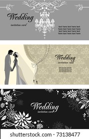 Three wedding cards  with space for text