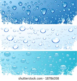 Three wet surfaces. Vector illustration.