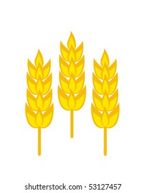 Three wheat ears illustration