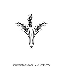 three wheat ears vector symbol