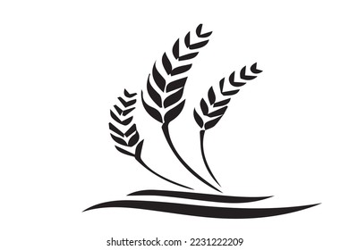 Drei Weizenvektor, schwarz und weiß