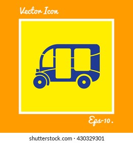 Three Wheeler Auto Rickshaw Icon. Eps-10.