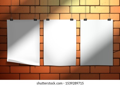 Three white blank realistic