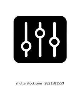 Three white toggle switches on a black square background
