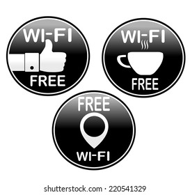 Three wi-fi icons. Vector eps 10