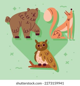 drei Zeichen von Wildtieren
