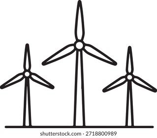 Three wind turbines for renewable energy production