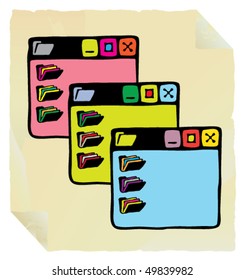 three windows old paper label