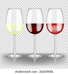 three wine glass transparent background