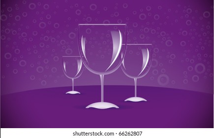 Three wineglasses as an invitation