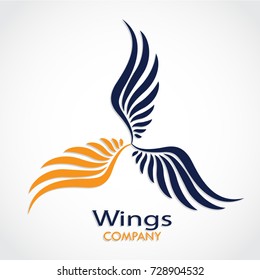 three wings color logo