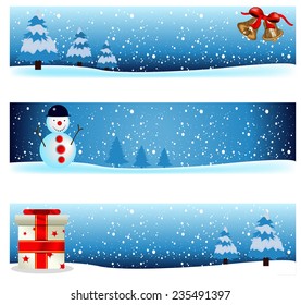 Three winter background banner images - part three