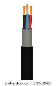 Three wire cable. vector illustration