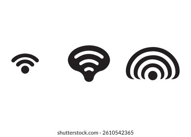 Three Wireless Connection Icons in a Simple Design