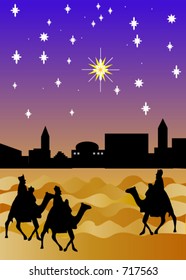 The three wise men arriving from the East