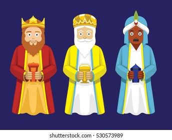 Three Wise Men Cartoon Characters Illustration