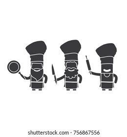 Three wise men as cooks, vector illustration design. Three wise men collection.