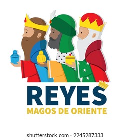 Three Wise Men from the East. Template written in Spanish