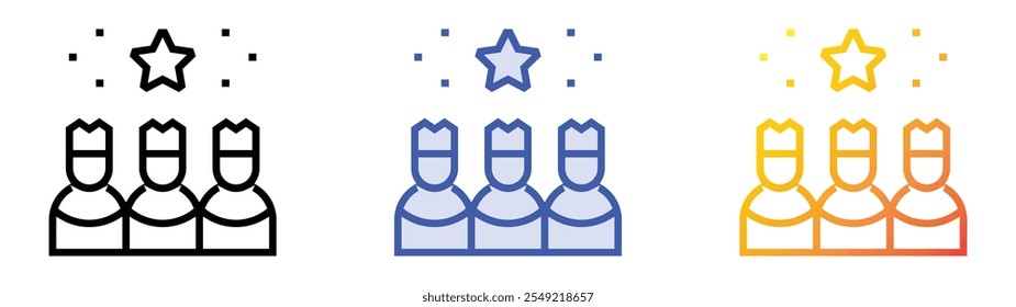 three wise men icon. Linear, Blue Fill and Gradient Style Design Isolated On White Background