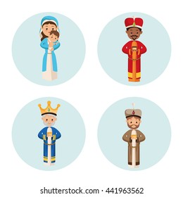 Three wise men icon. Merry Christmas design. Vector graphic