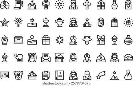 Three wise men icons High-Quality Vector Icons Collection with Editable Stroke. Ideal for Professional and Creative Projects