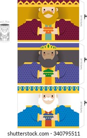 Three wise men / The Magi / to cutout / handcraft / Tube for letters or gifts