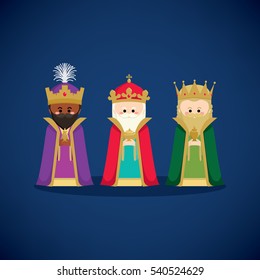 Three Wise Men (magic Kings) Bringing Gifts To Jesus