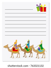 The three wise men of orient climbed on camels
