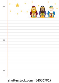 Three wise men sheet of paper to write a letter